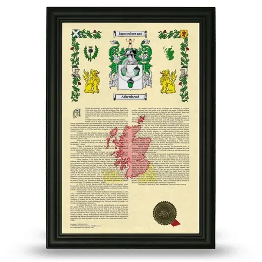 Aikenhead Armorial History Framed - Black