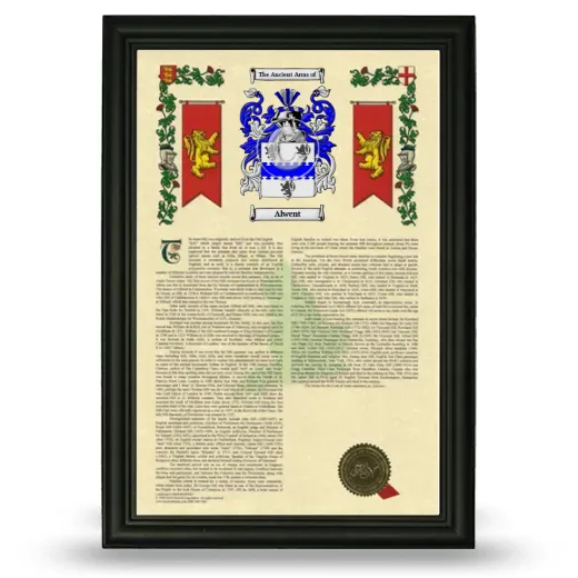 Alwent Armorial History Framed - Black