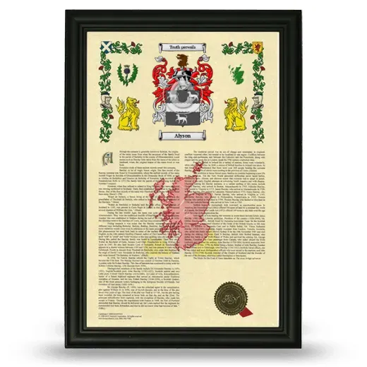 Alyson Armorial History Framed - Black