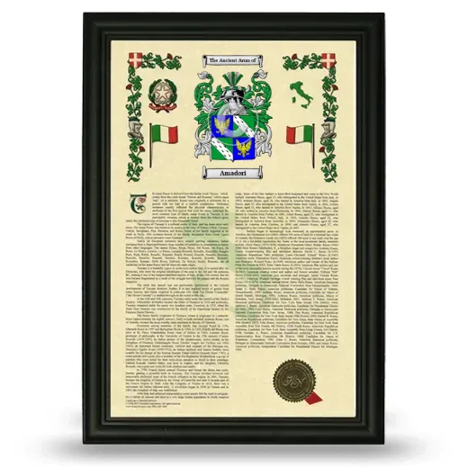 Amadori Armorial History Framed - Black