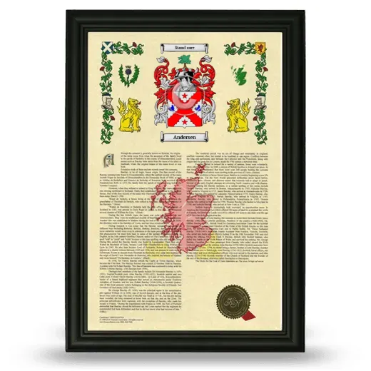 Andersen Armorial History Framed - Black