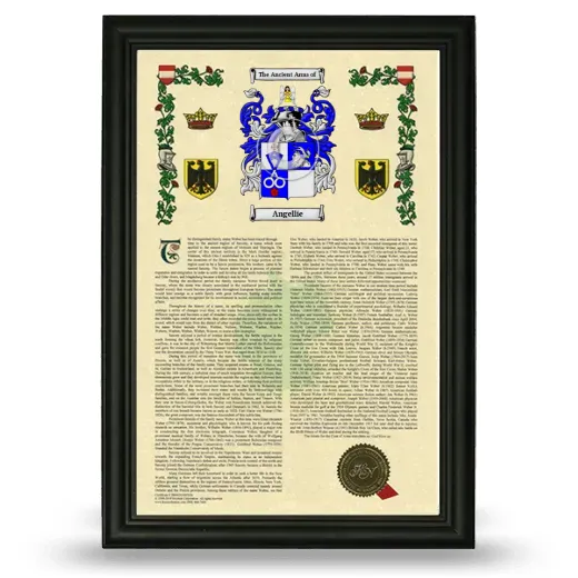 Angellie Armorial History Framed - Black