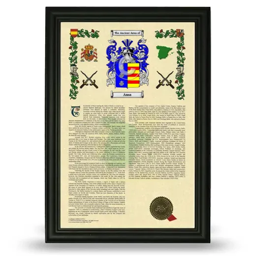 Ansa Armorial History Framed - Black