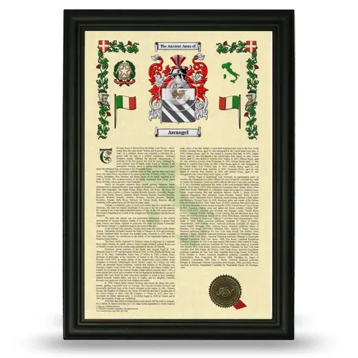 Arcangel Armorial History Framed - Black
