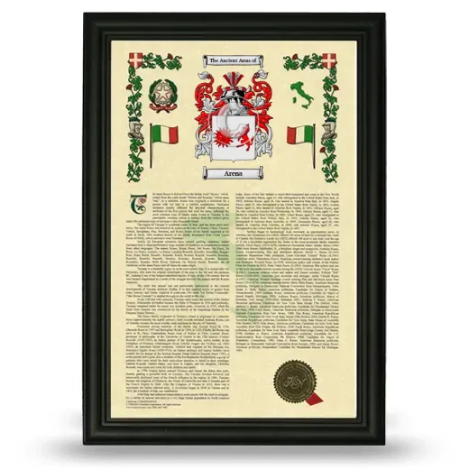 Arena Armorial History Framed - Black