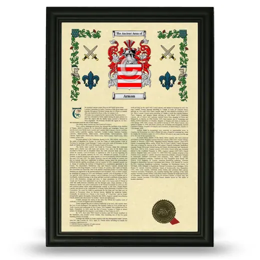 Arman Armorial History Framed - Black