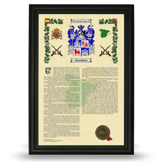 Armendarez Armorial History Framed - Black