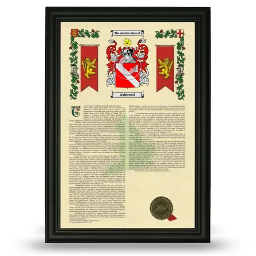 Ashwood Armorial History Framed - Black