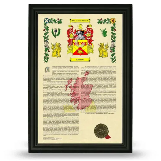 Assown Armorial History Framed - Black