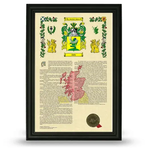 Asty Armorial History Framed - Black