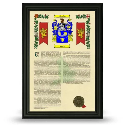 Aubrie Armorial History Framed - Black