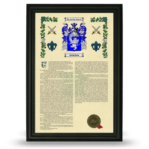 Aubuchon Armorial History Framed - Black