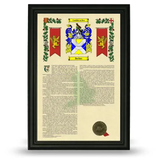 Bachas Armorial History Framed - Black