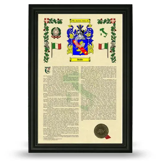 Balde Armorial History Framed - Black