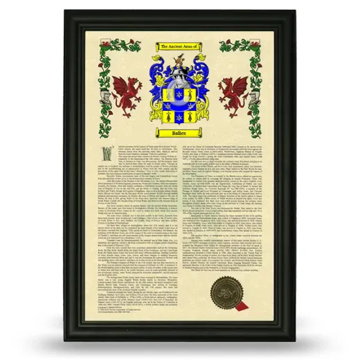 Balies Armorial History Framed - Black