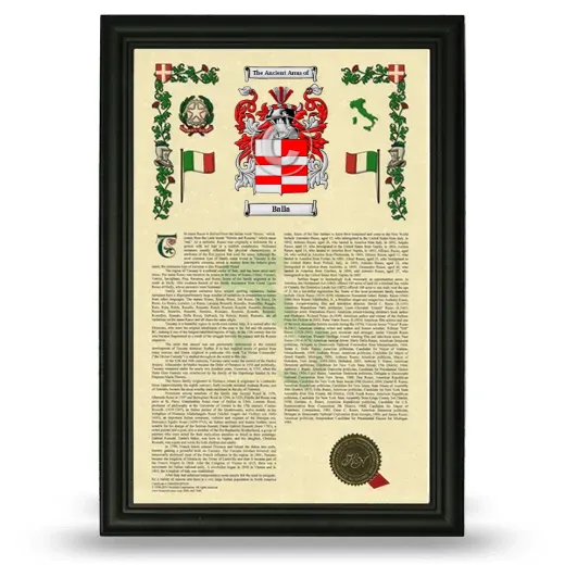 Balla Armorial History Framed - Black