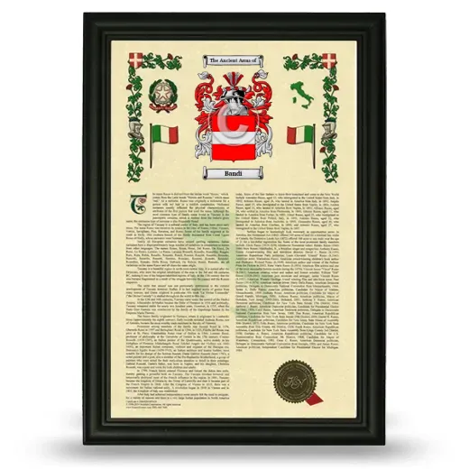 Bandi Armorial History Framed - Black