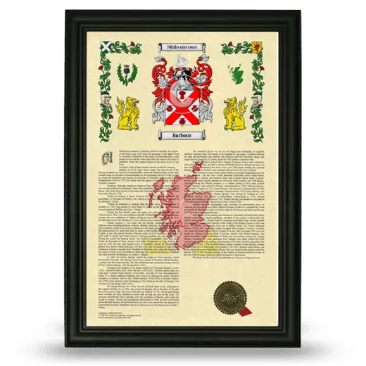 Barbour Armorial History Framed - Black