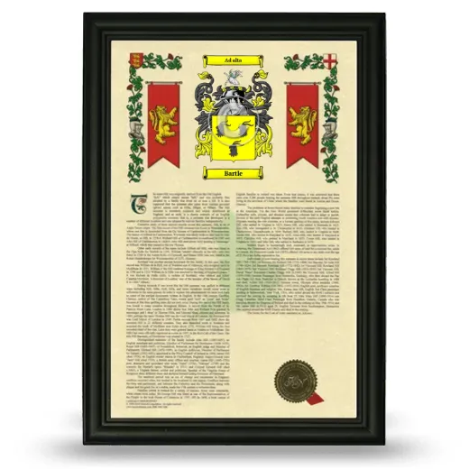 Bartle Armorial History Framed - Black