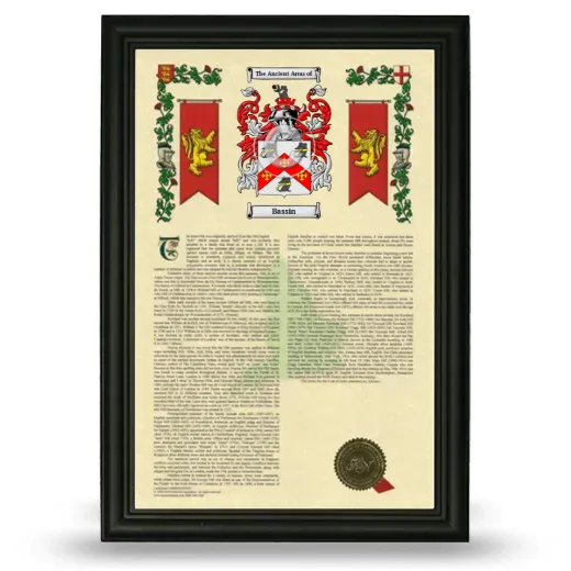Bassin Armorial History Framed - Black