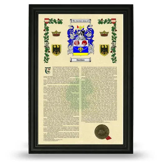 Bastian Armorial History Framed - Black