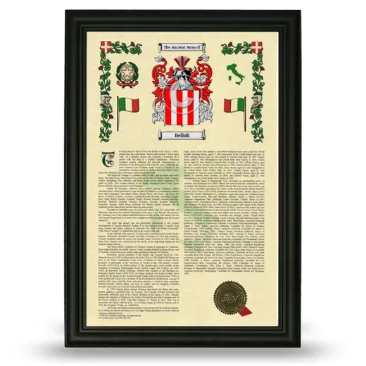 Belloli Armorial History Framed - Black