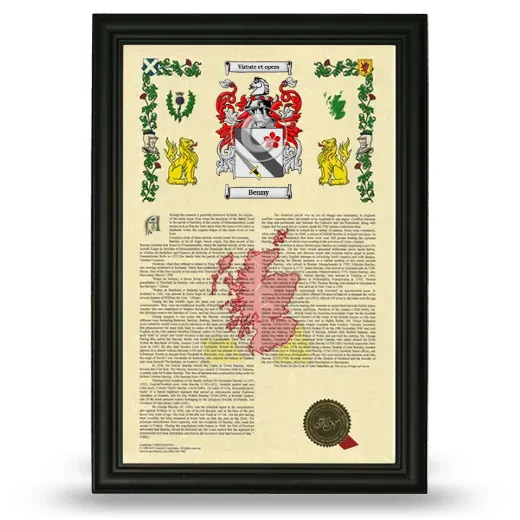 Benny Armorial History Framed - Black