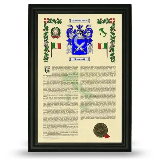 Benvenuti Armorial History Framed - Black