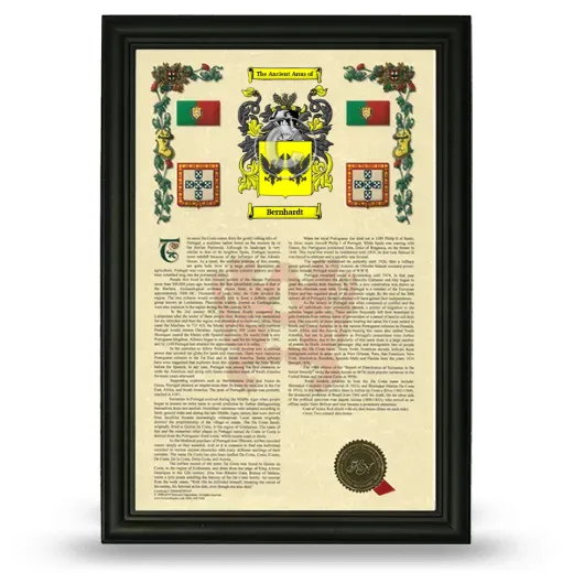 Bernhardt Armorial History Framed - Black