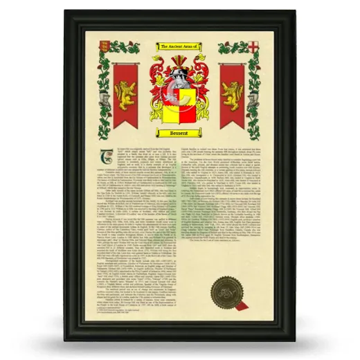 Bessent Armorial History Framed - Black