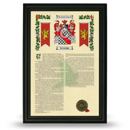 Betterridge Armorial History Framed - Black