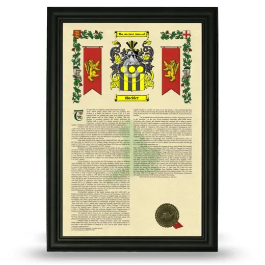 Blackler Armorial History Framed - Black