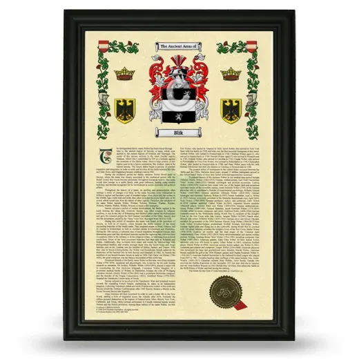 Blik Armorial History Framed - Black