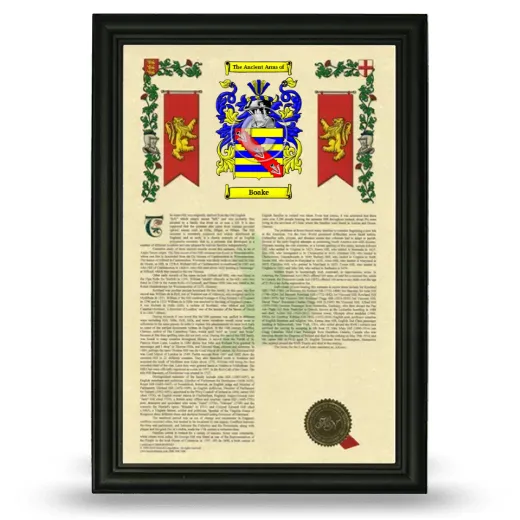 Boake Armorial History Framed - Black
