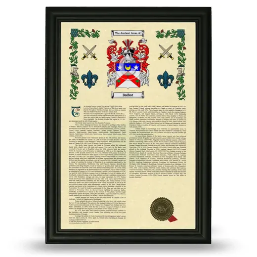 Boibot Armorial History Framed - Black