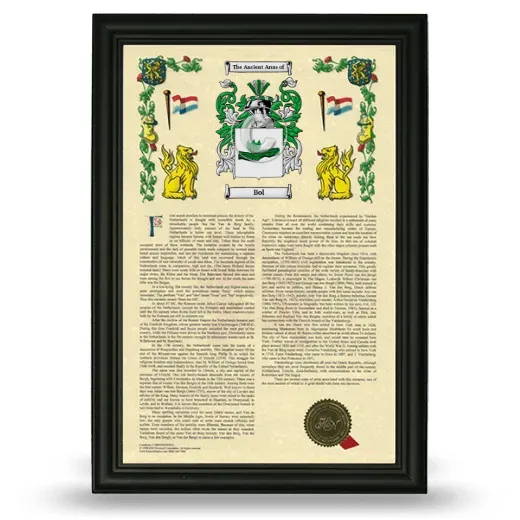 Bol Armorial History Framed - Black