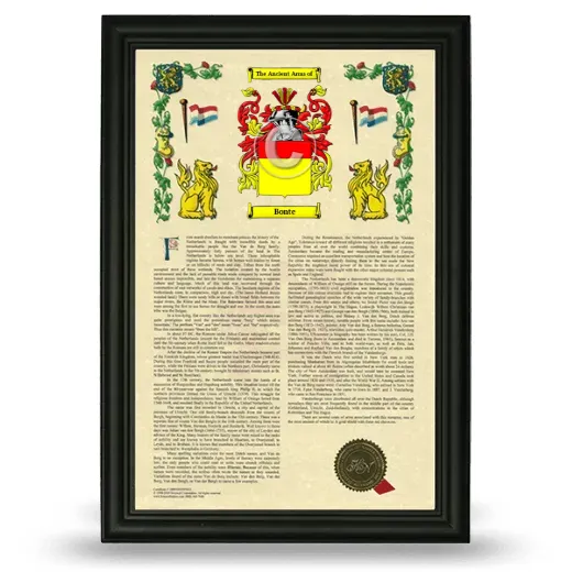 Bonte Armorial History Framed - Black