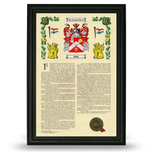 Boon Armorial History Framed - Black
