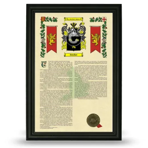Boscher Armorial History Framed - Black