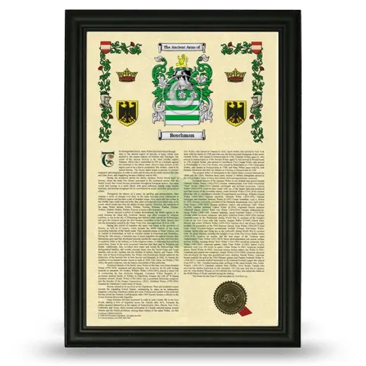 Boschman Armorial History Framed - Black