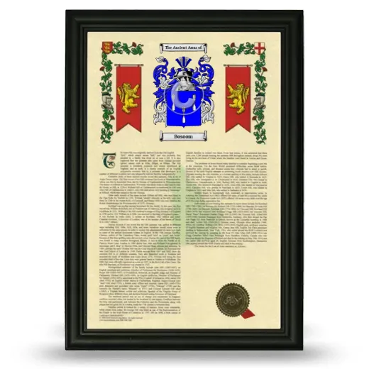 Bosoom Armorial History Framed - Black