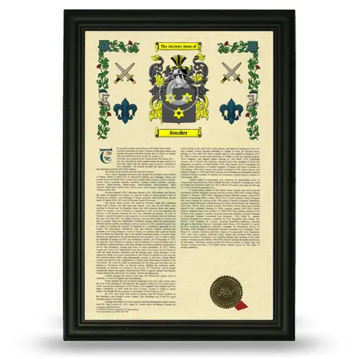 Boudier Armorial History Framed - Black