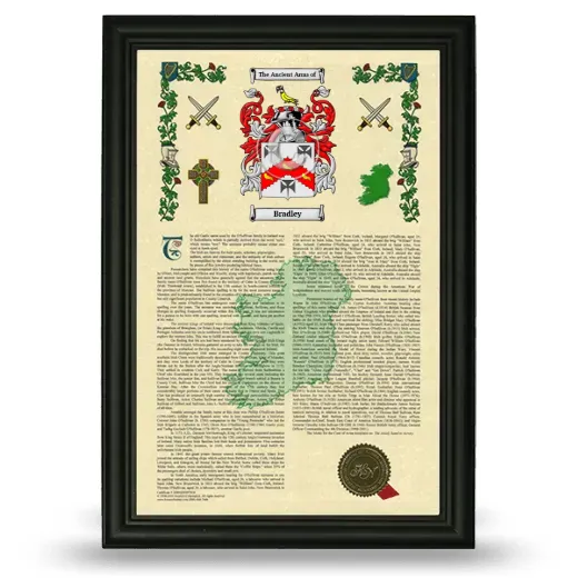 Bradley Armorial History Framed - Black