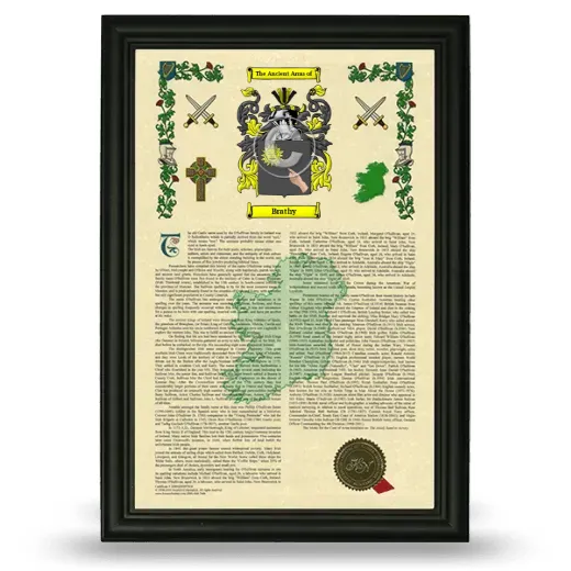 Brathy Armorial History Framed - Black