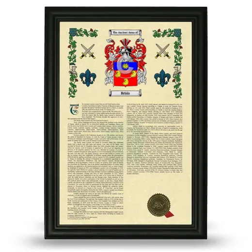 Brisis Armorial History Framed - Black
