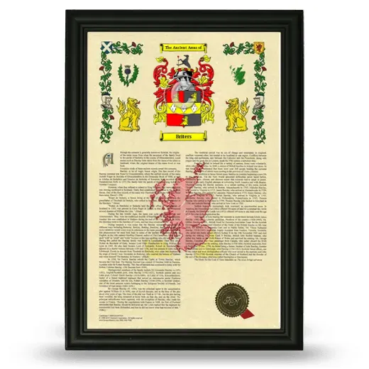 Briters Armorial History Framed - Black