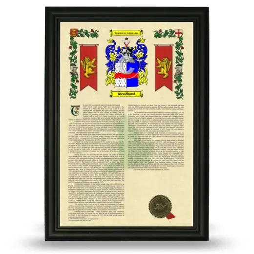 Broadband Armorial History Framed - Black