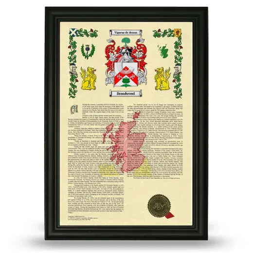 Broadwood Armorial History Framed - Black