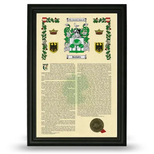 Bucholtz Armorial History Framed - Black