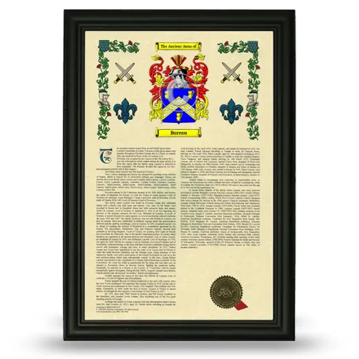 Bureau Armorial History Framed - Black